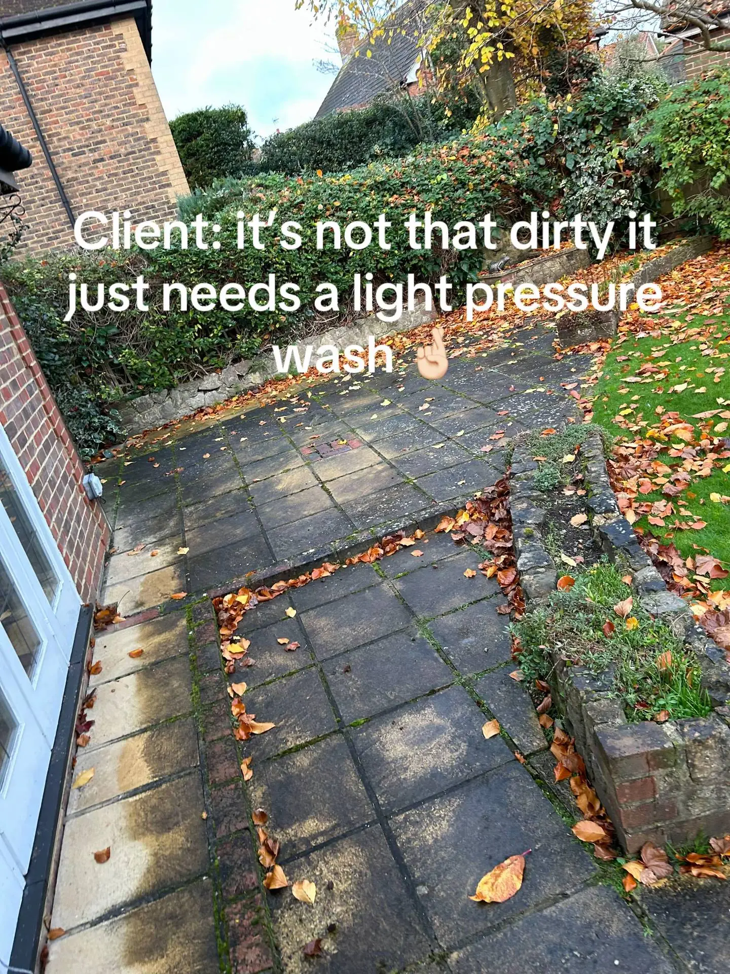 Grimey pathway before cleaning on the Gold Coast